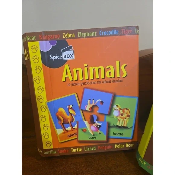 Opposites & Animals Puzzles:Picture Puzzles Book Spice Box Preschool - Lot Of 2 - Picture 2 of 11